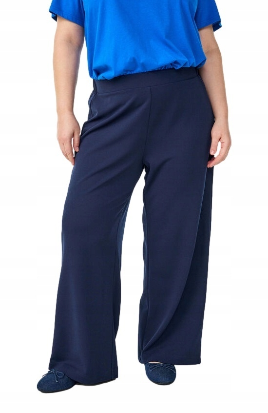 Plus Size Zizzi Tmavě Modré Elegantní Klasické Jednoduché Kalhoty 007A 48
