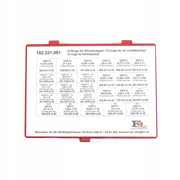 182221 - КОРОБКА ОРИНГОВ ДЛЯ КЛИМ.BASIS 320 ШТ 182.221.001