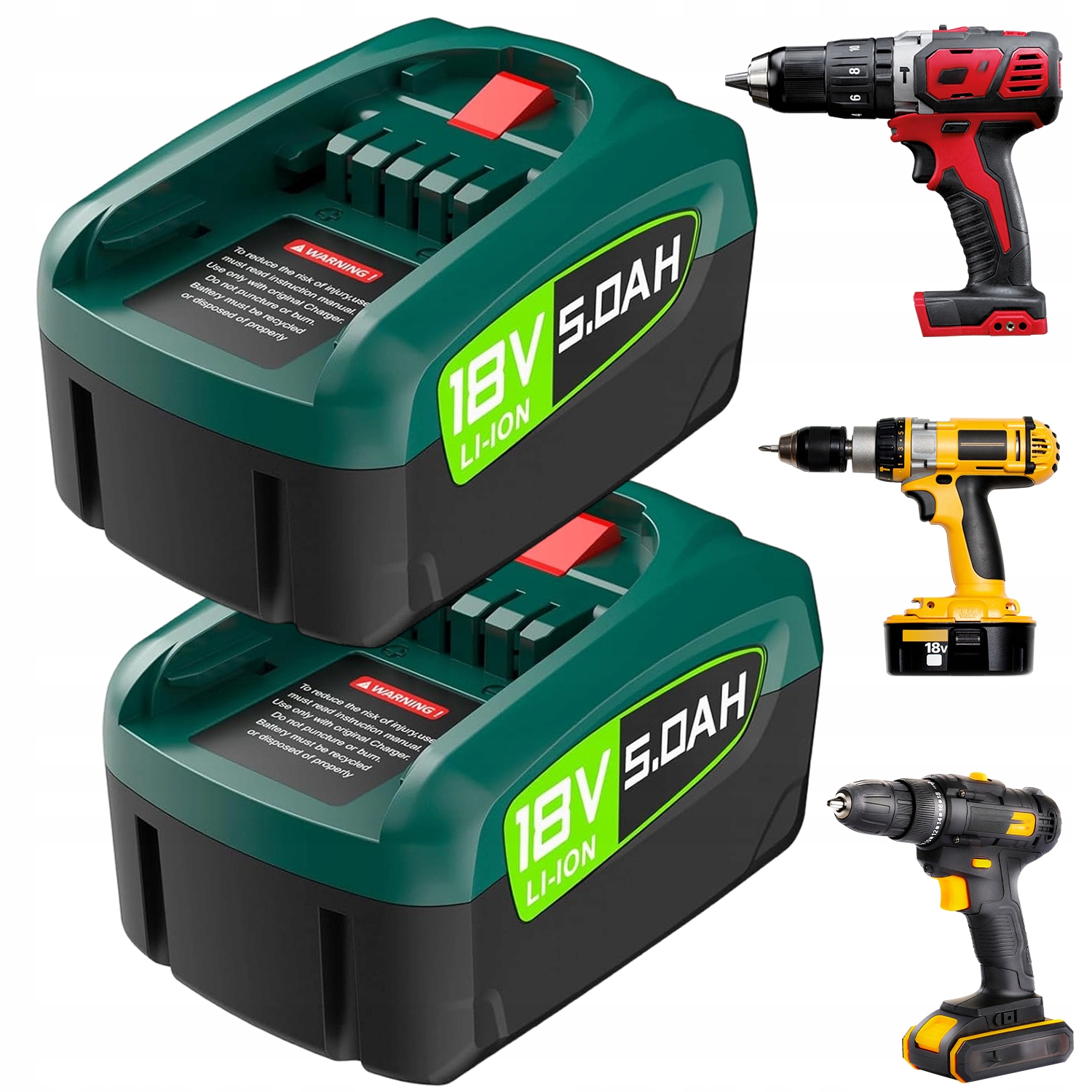 Akumulátor Baterie 2KS Pro Bosch Gloria Gardena Pba Psb Psr 18V 5000MAH