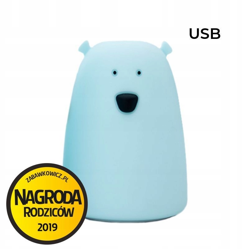 Rabbit&Friends Lampka Miś duży niebieski z pilotem Marka bez marki