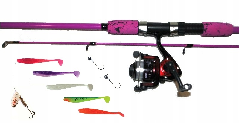 Zestaw Wędka York Pink Champ 210CM 5-30G Różowa Kołowrotek