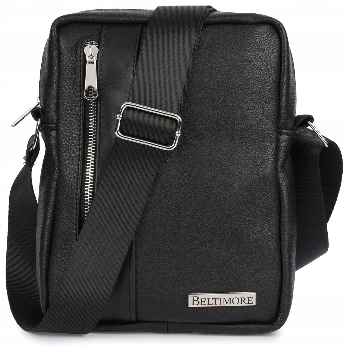 Pánská kožená taška přes rameno černá Beltimore prémiová kožená reportáž