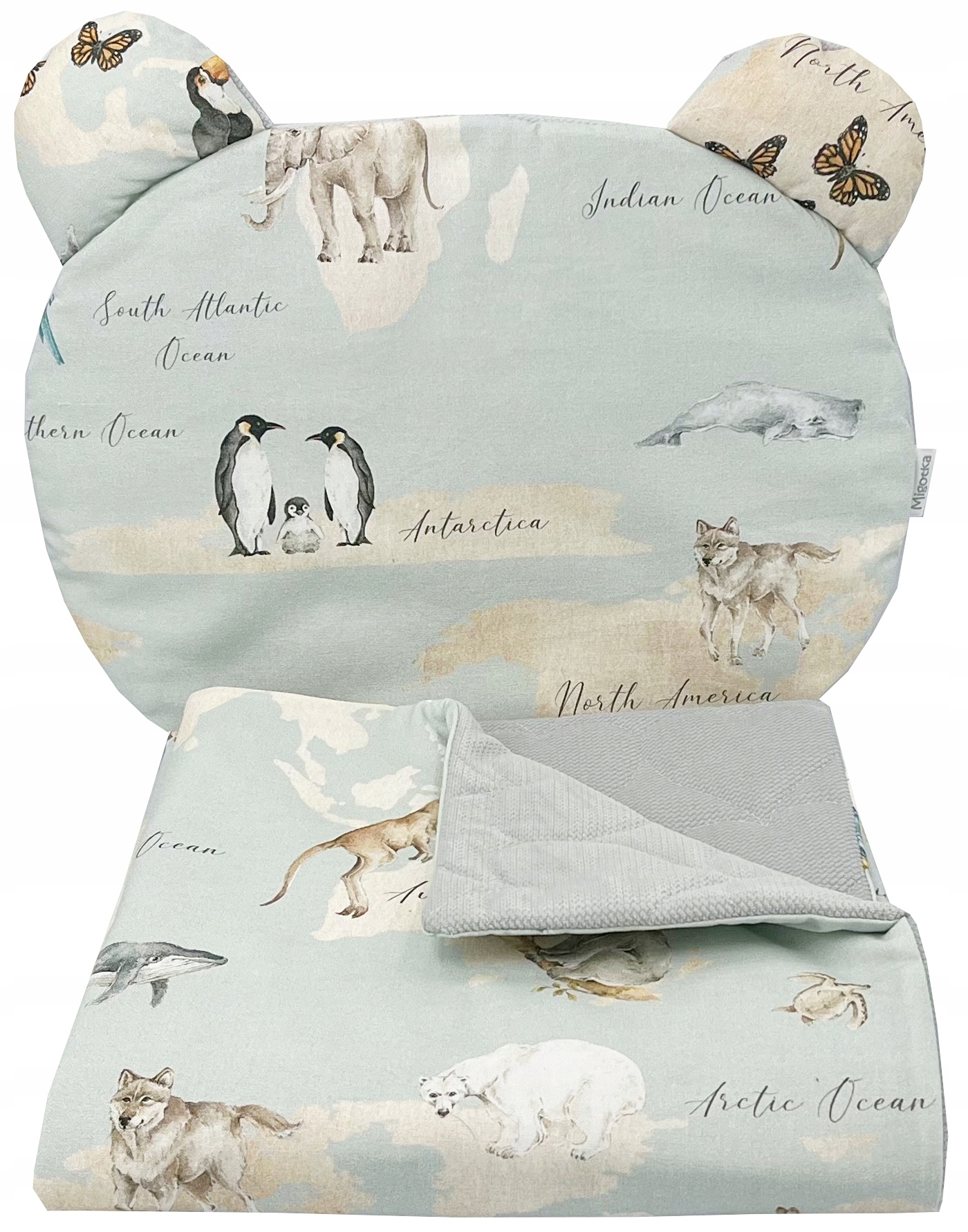 

Pościel do gondoli, kołyski Mapa świata+uszatka