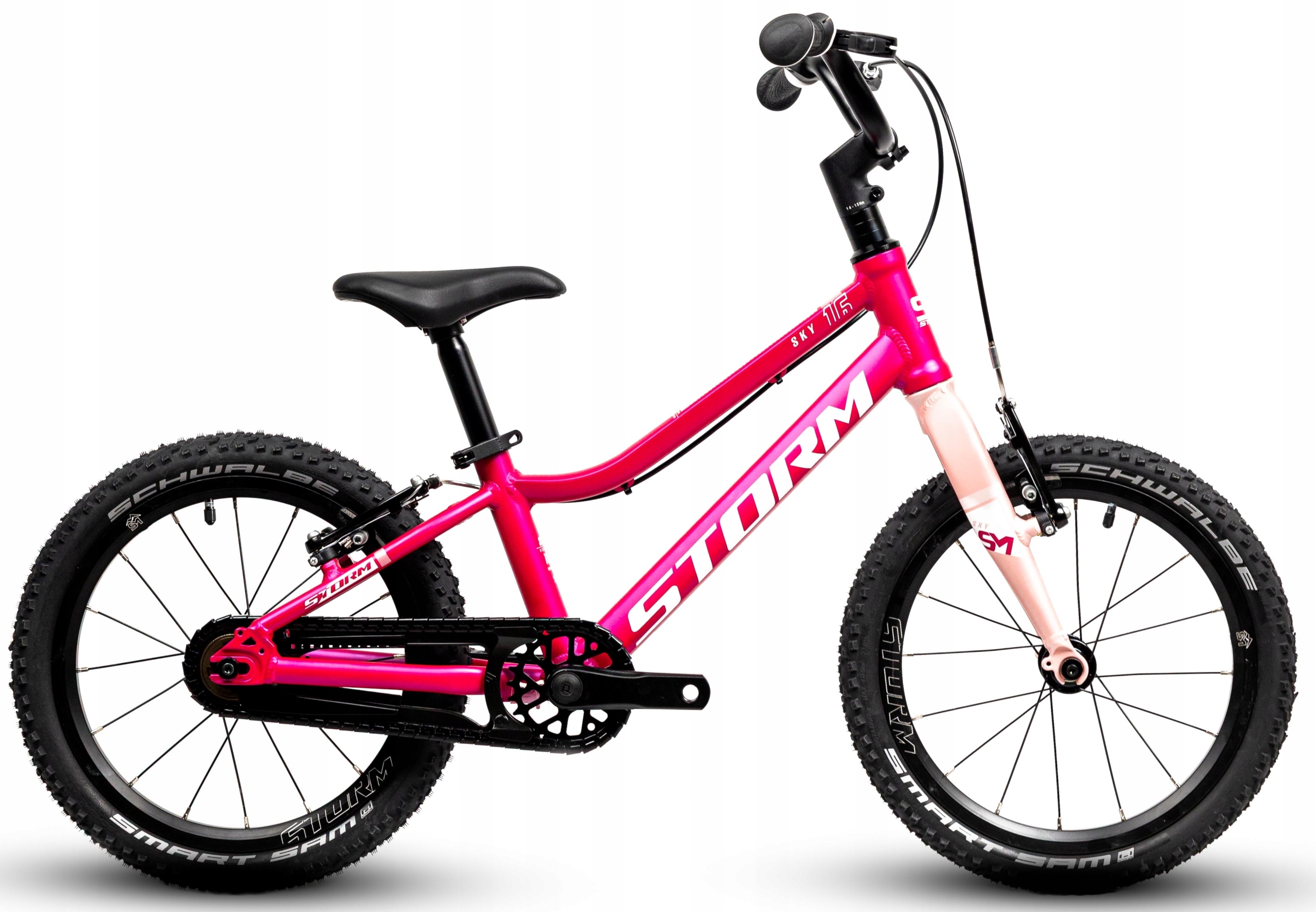 Rower Dziecięcy 16 cali Storm Sky Light ultra lekki 6,1 Kg ciemny róż