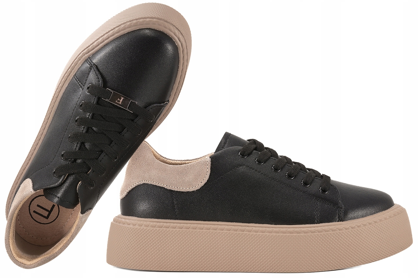 Filippo DP6119 Dámské Polobotky Tenisky Na Platformě Kožené černé 39 C