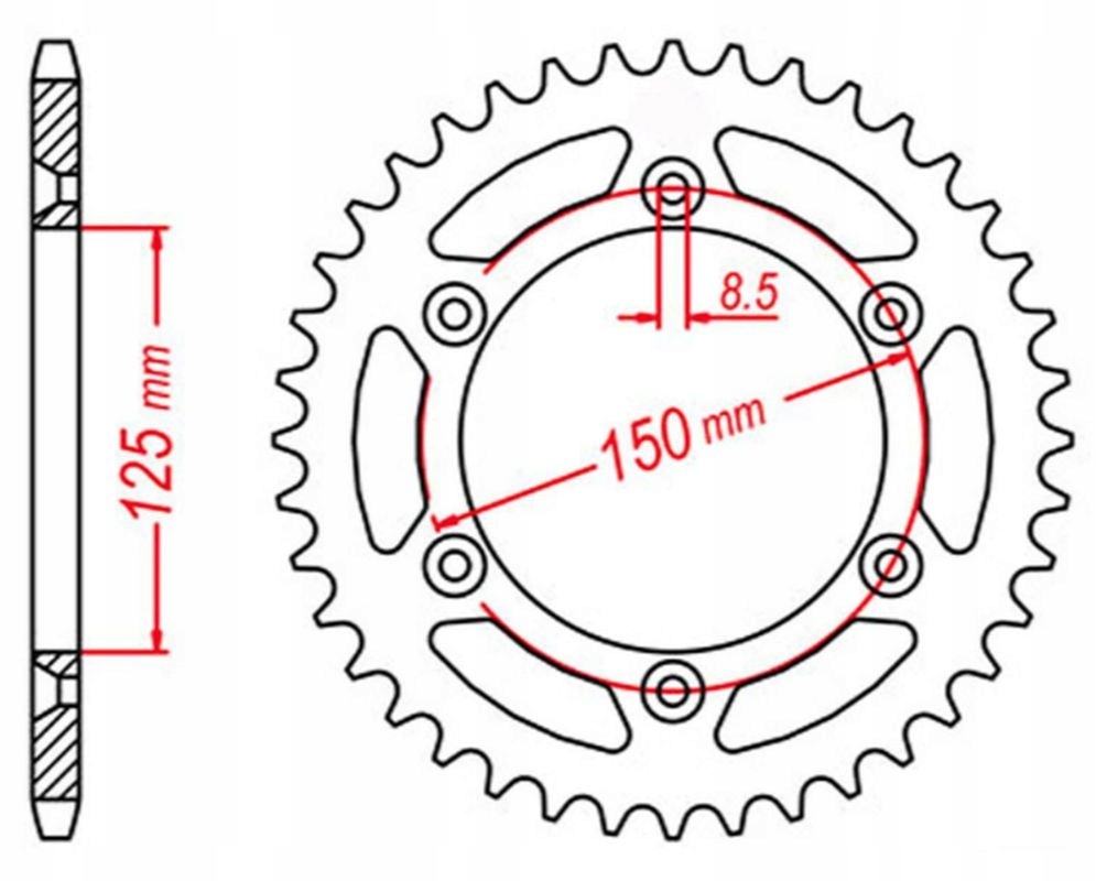Mtx Parts Ozubené Koleso Zadné Raptor 899 50 Ktm Sx/exc Ultralight Samočistia