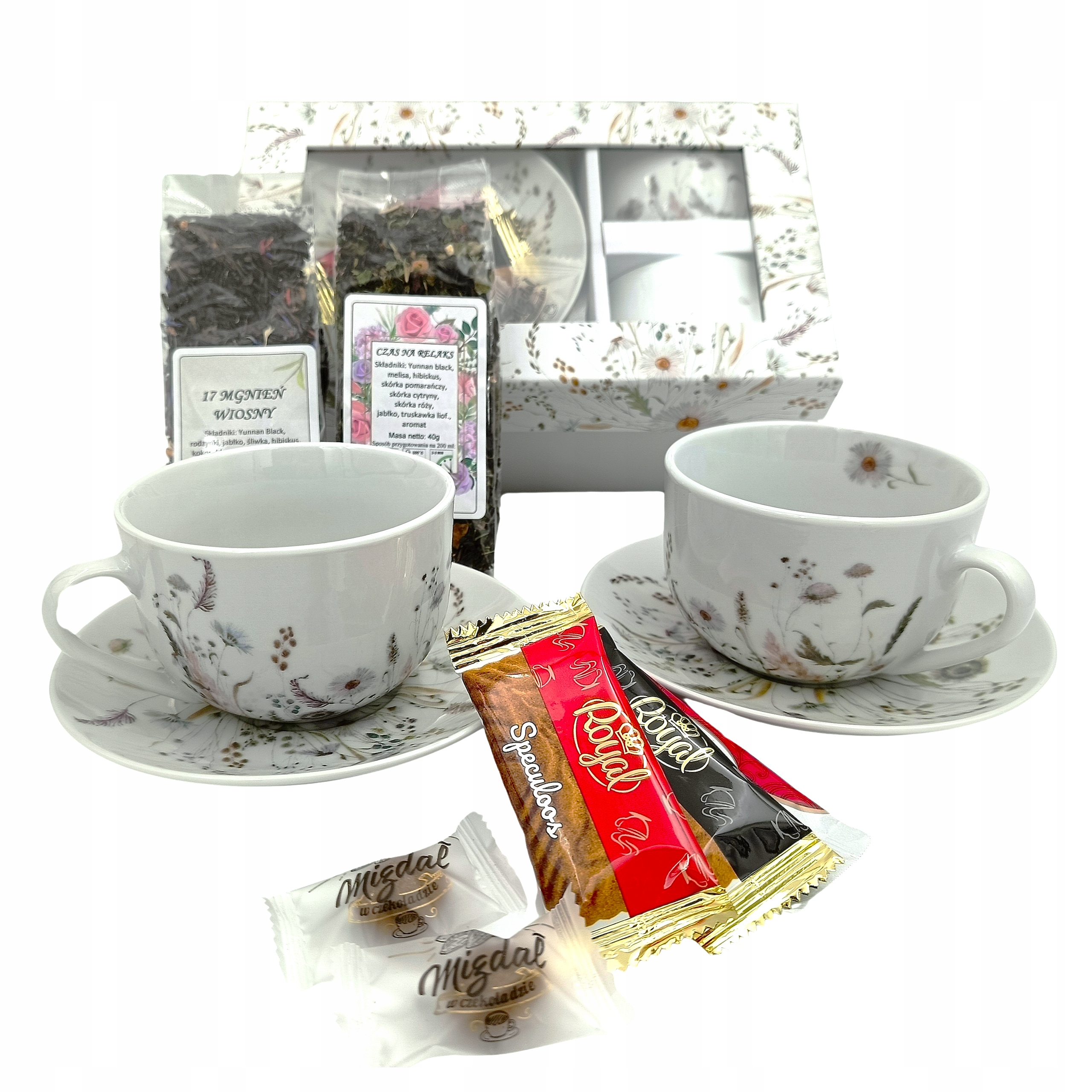 Levně Dárková Sada Dárek Narozeniny Jmeniny dvě Šálky Čaj