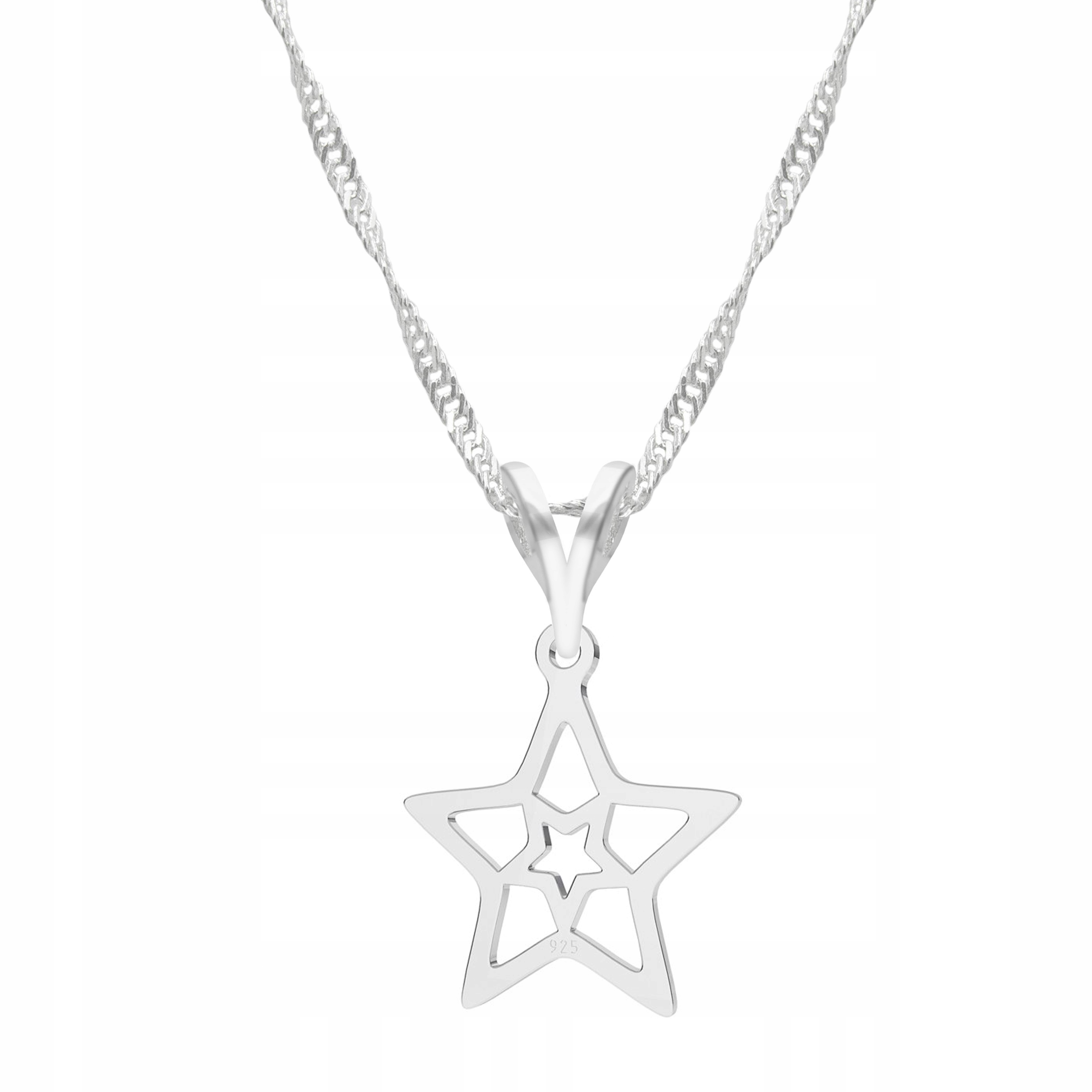 Stříbrný řetízek náhrdelník 925 Hvězda Hvězdička