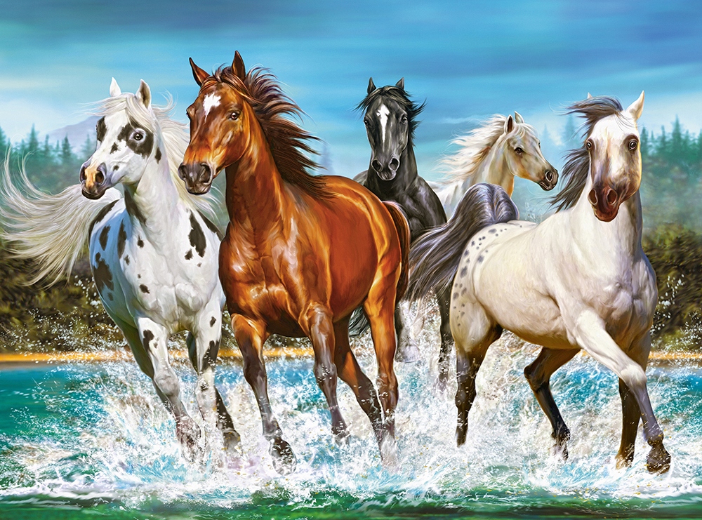 

Puzzle Widok Obraz Zwierzęta Konie 2000 Castor 9+
