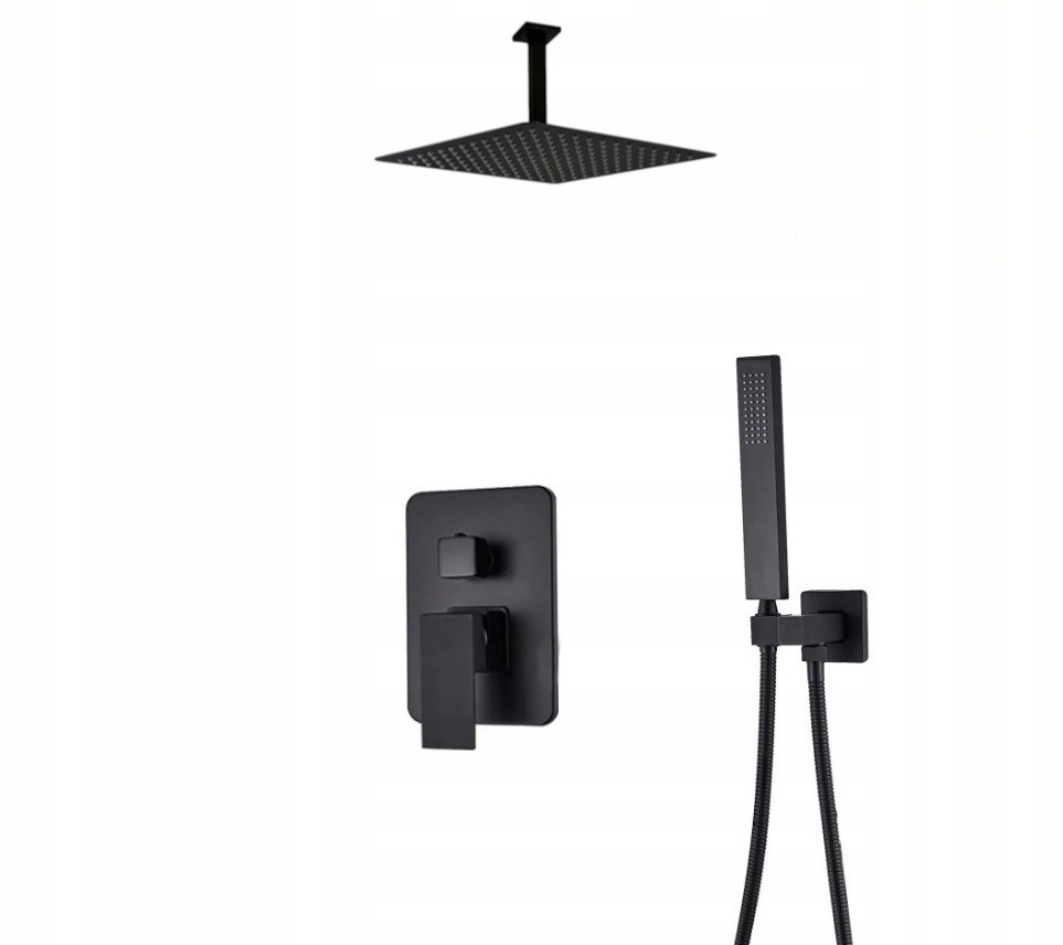 Podomietková Sada Čierna Matná Dažďová Sprcha 20 CM Box