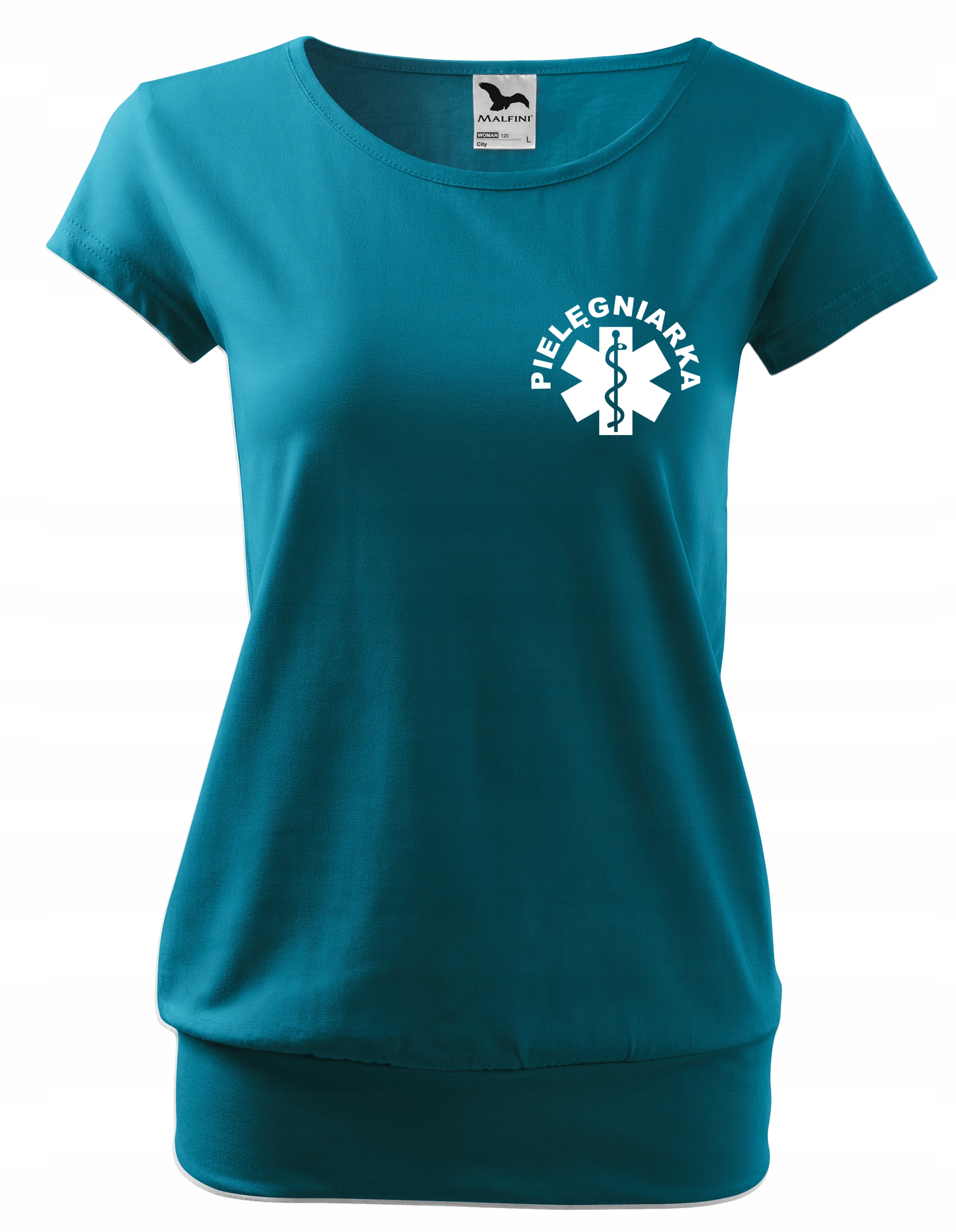 koszulka PIELĘGNIARKA damska nadrukiem eskulap S