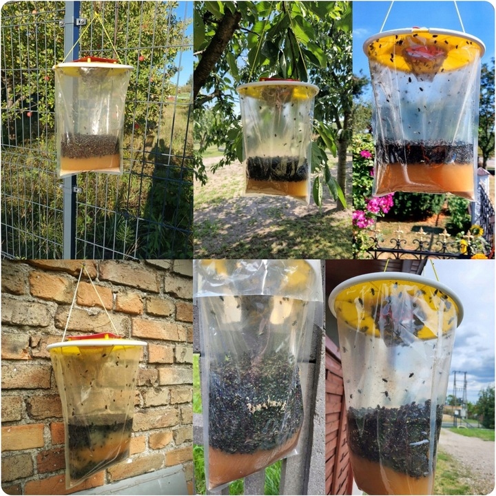 PUŁAPKA NA MUCHY WOREK NA MUCHY KOŃSKIE DO STAJNI OBORY GARAŻU 3 SZTUKI Zawiera baterie nie