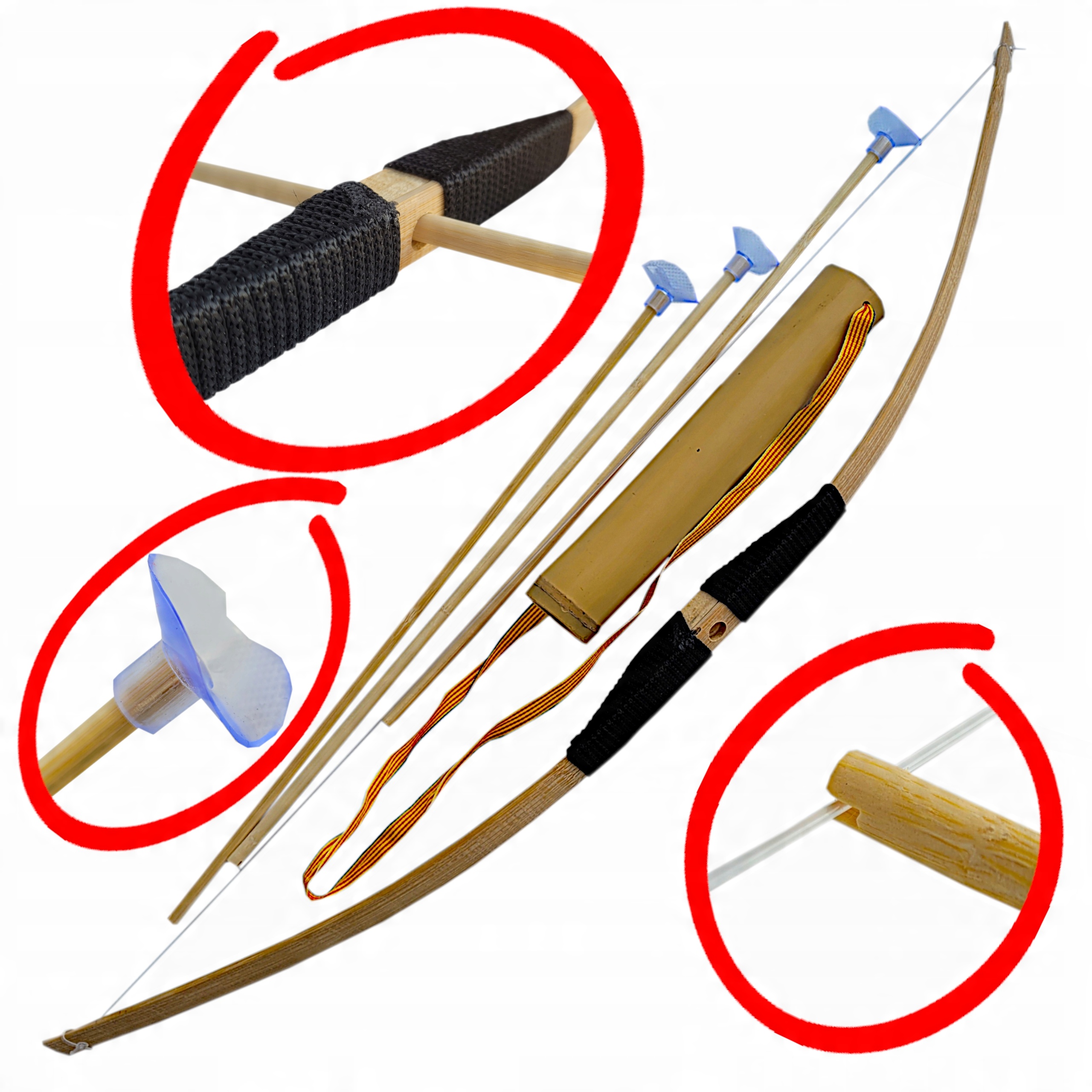 

Łuk Drewniany Klasyczny 70CM Kołczan 3 Strzały