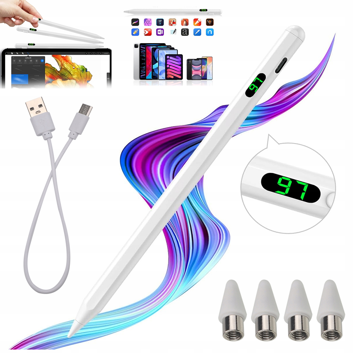 RYSIK PENCIL PEN STYLUS DO TABLETA LENOVO XIAOMI Z FUNKCJA MAGNETYCZNEJ