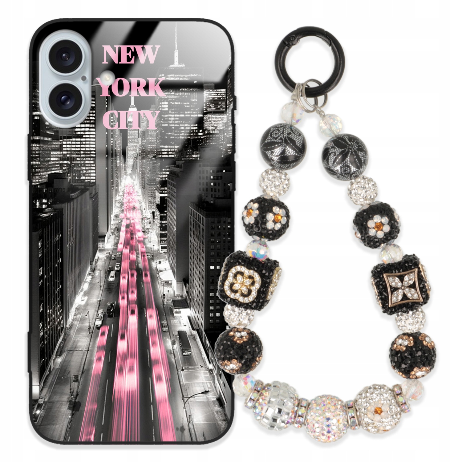 Pouzdro Pro Iphone 16 Plus Glass Přívěsek Na Klíče Elegantní Kryt Premium Vzory