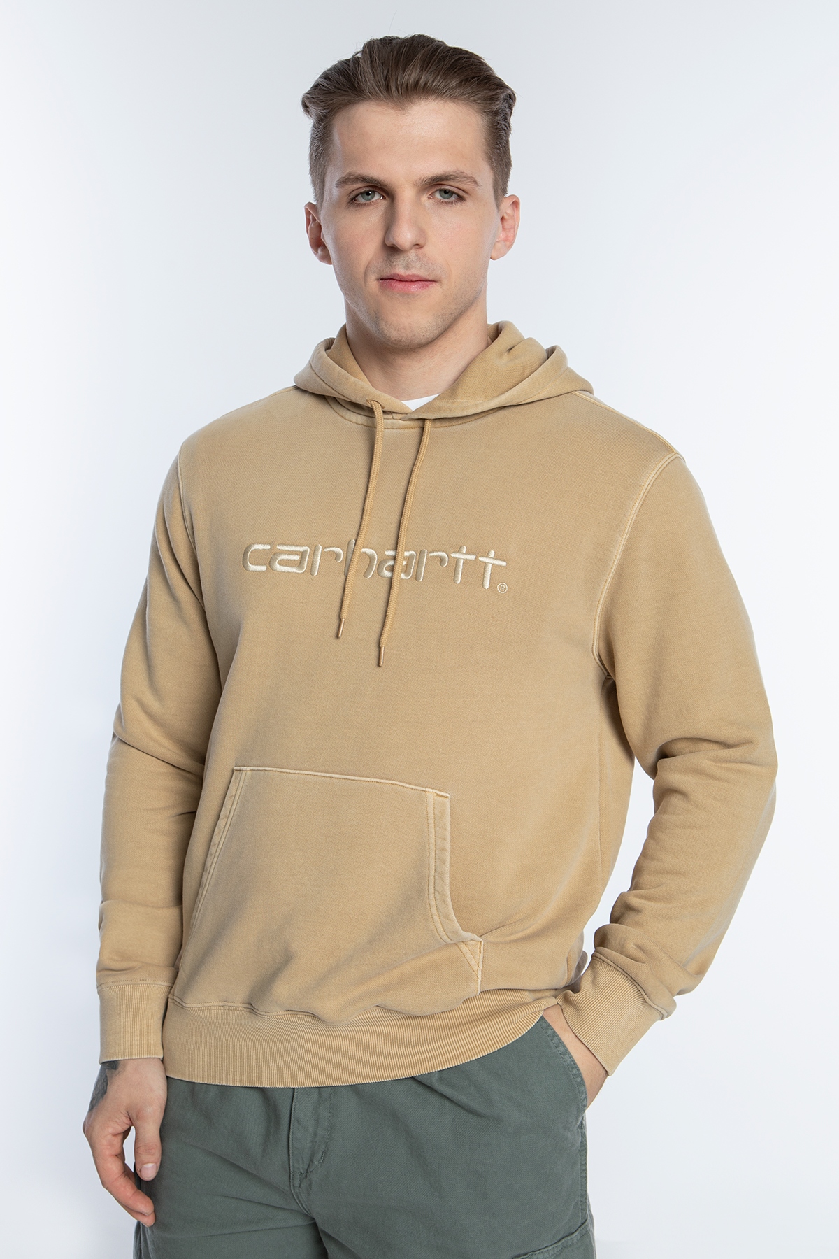 Pánská mikina s kapucí Carhartt Wip Hooded Duster Sweat Dusty Brown I03 S