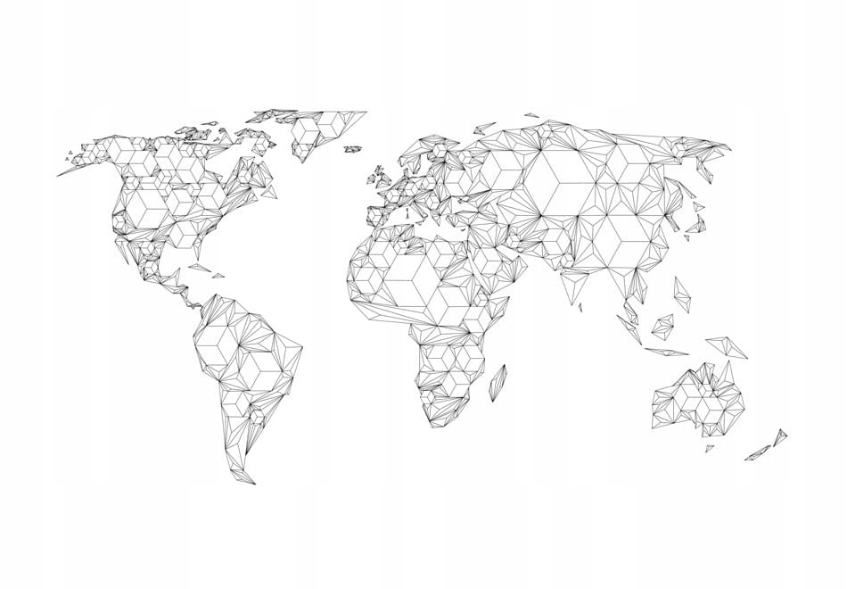 

Fototapeta - Map of the World white solids 350X270