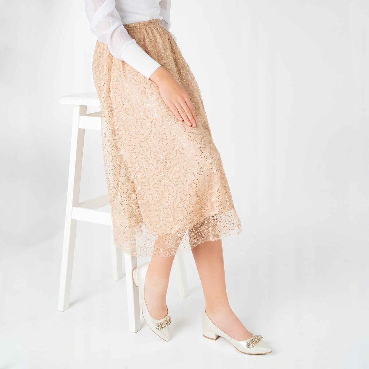 BRILU ŚLUBNE BALERINKI Z OZDOBĄ IVORY 37 Marka BRILU