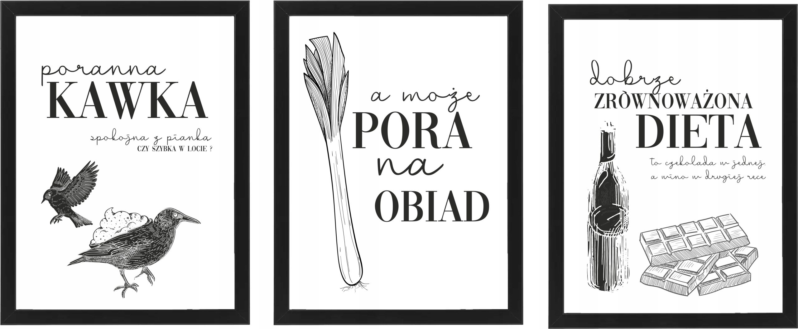 

Obrazy plakat Do Kuchni zestaw 3x a4