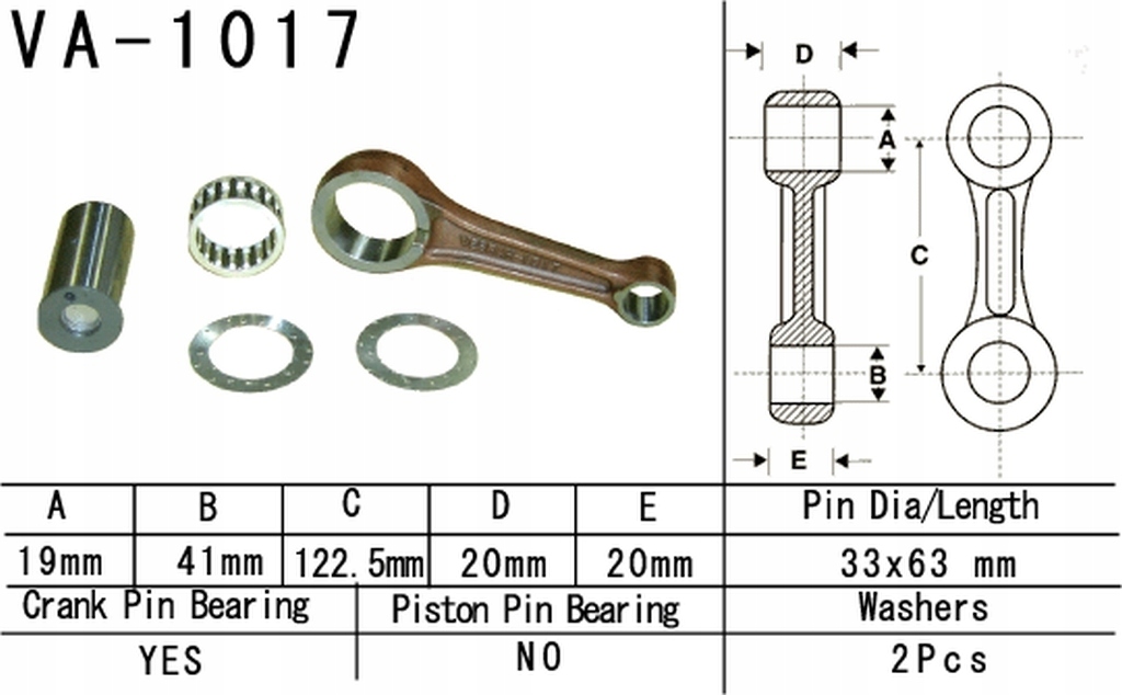 Vesrah Kľukový Hriadeľ Honda Trx 450 Fourtrax Foreman '95-'01 (VA1017) (vyrobené V Ja)