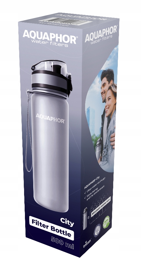 BIDON FILTR BUTELKA FILTRUJĄCA AQUAPHOR CITY SZARA + 2 WKŁADY Model CITY