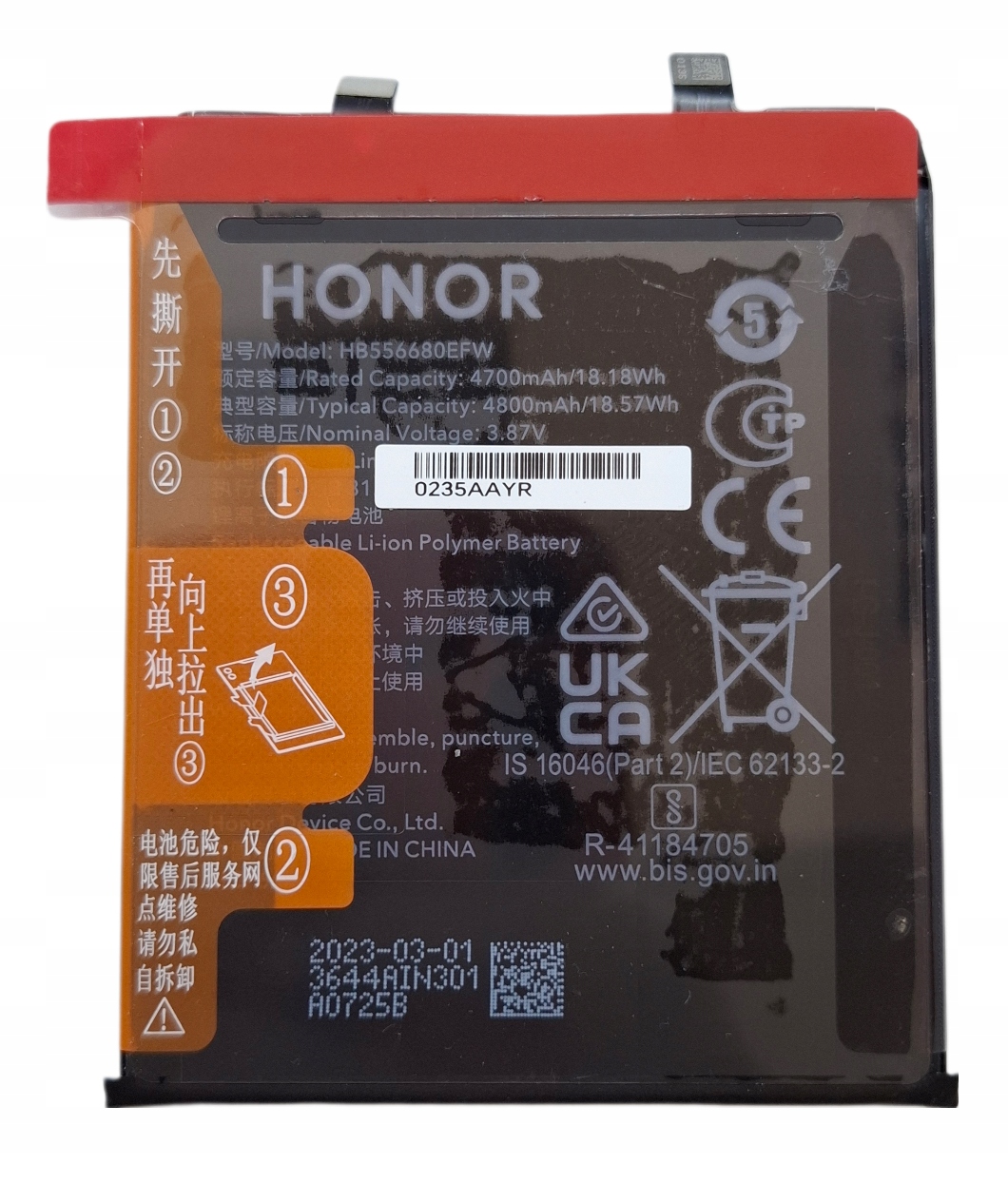 Oryginalna Nowa Bateria HB556680EFW Honor Magic 4 Pro