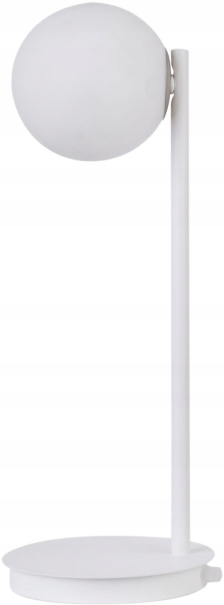 Noční lampa moderní dekorativní bílá se skleněnou bílou koulí Sigma