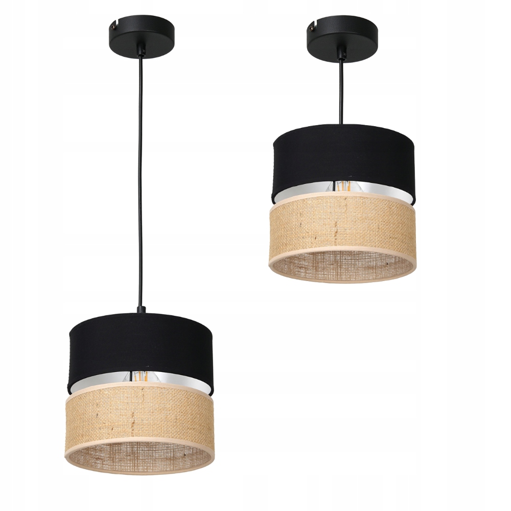 

Lampa Wisząca Sufitowa Juta Boho Jutowa Duo Pasy