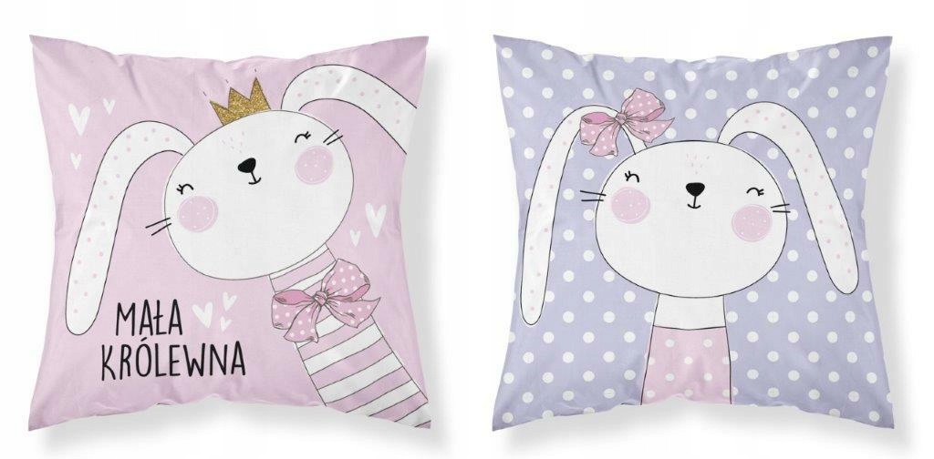 Poszewka 40x40 Mała królewna różowa jasna fioletowa dwustronna Mayamoo 26