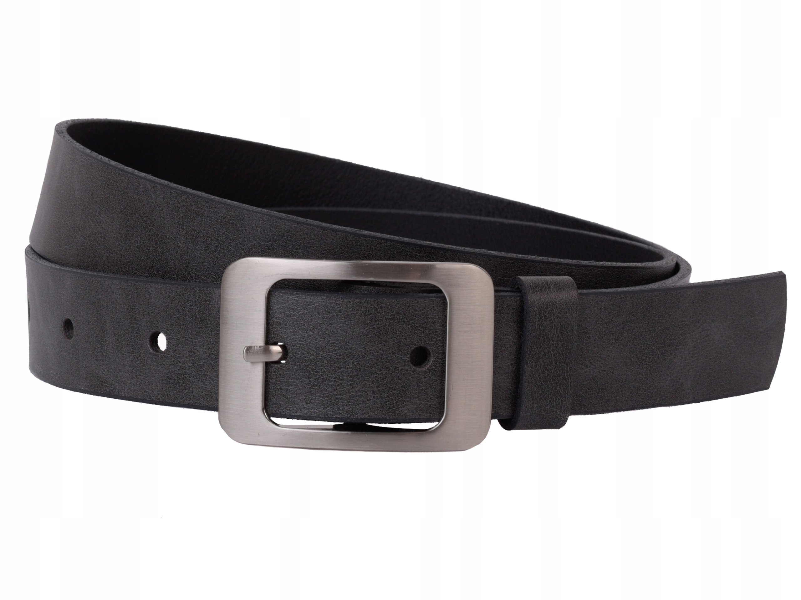 

Skórzany Pasek damski Szary Do spodni