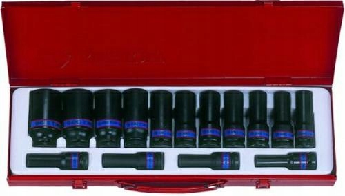 KING TONY KOMPLET NASADEK UDAROWYCH DŁUGICH 12 KĄTNYCH 1/2"15cz. 10-32mm