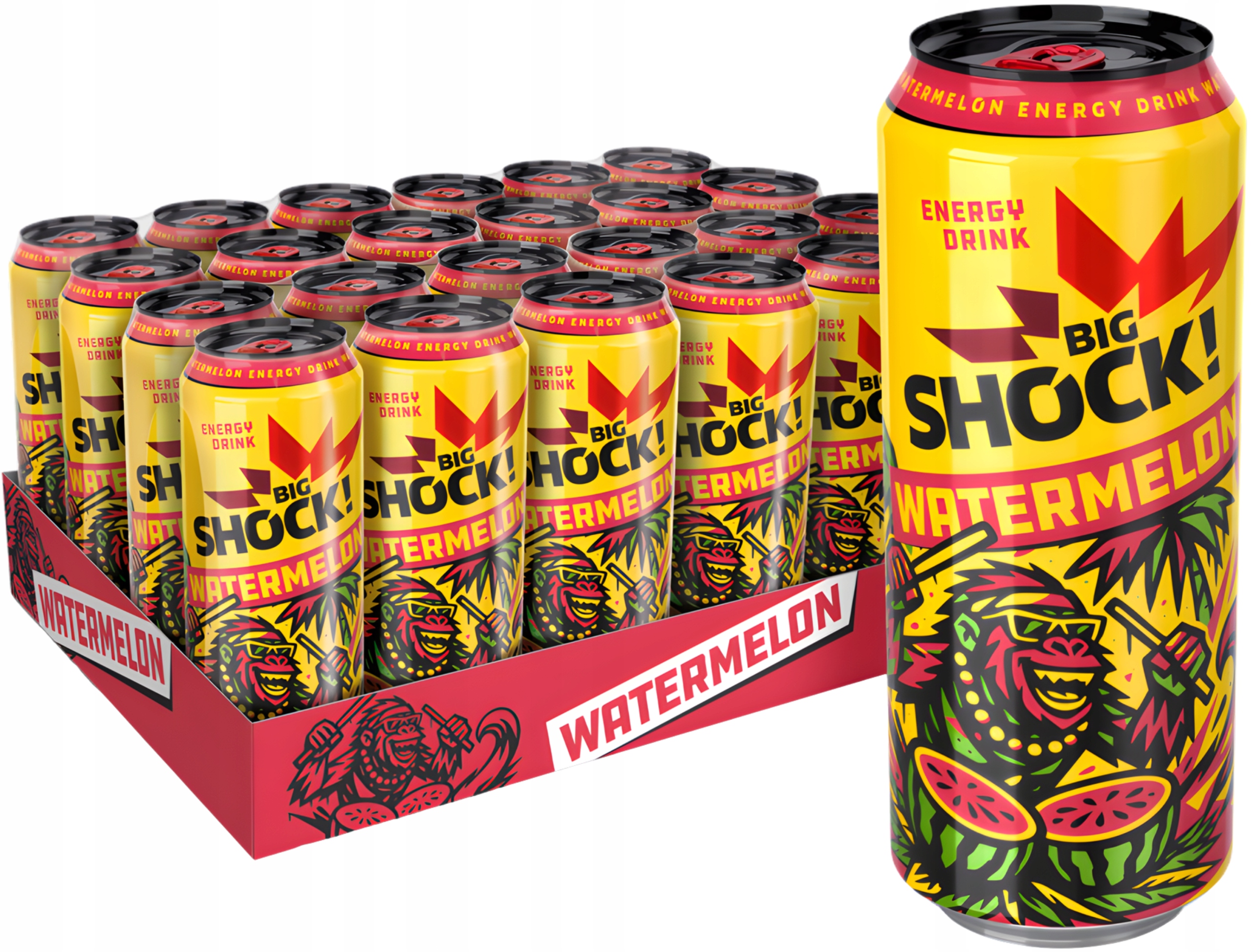 Big Shock! Watermelon energetický nápoj sycený 24×0,5l