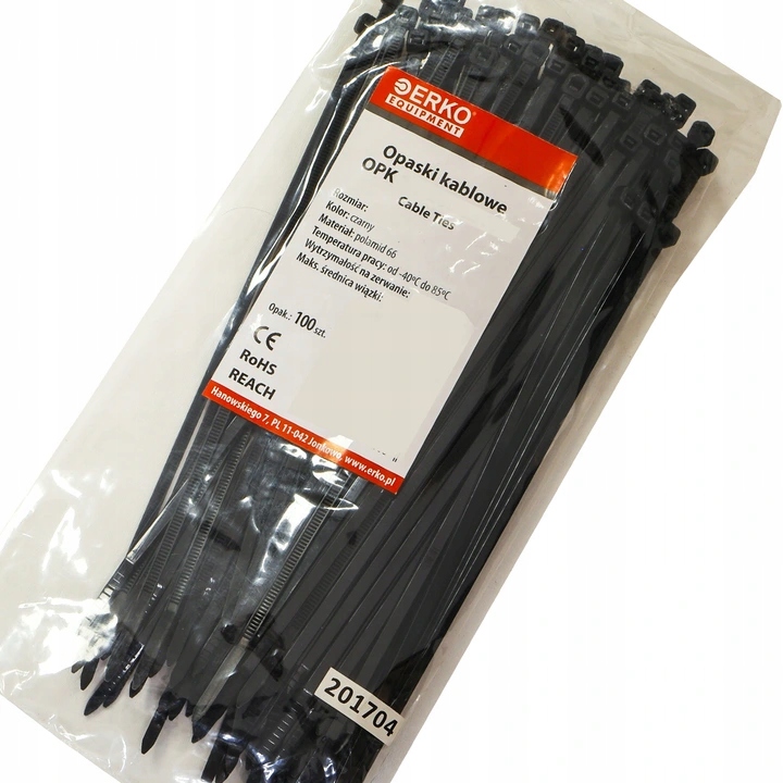

opaska zaciskowa czarna Opk 140 3,6 100szt Erko