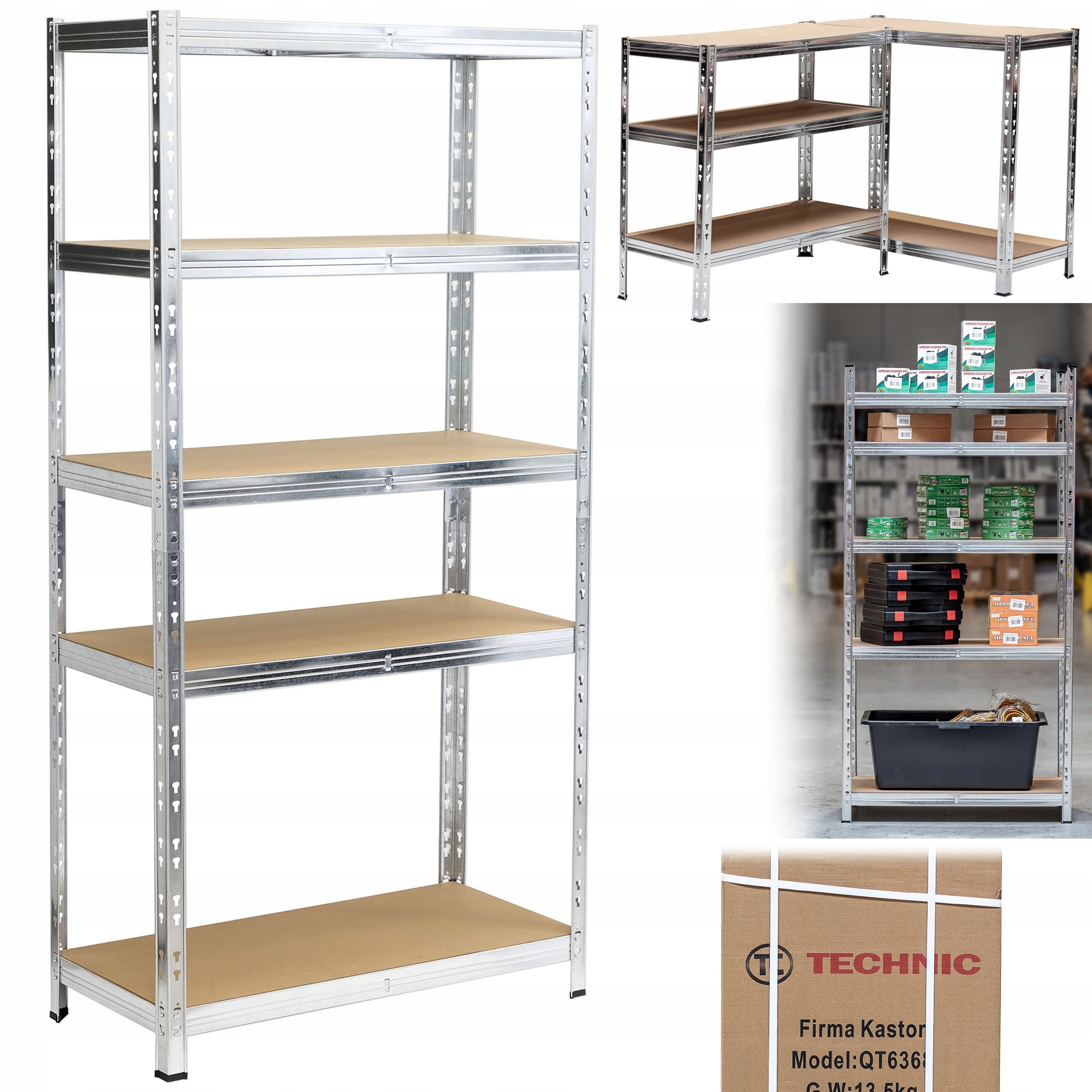 

Regał Magazynowy Garażowy 180x90x40 5 Półek 875kg