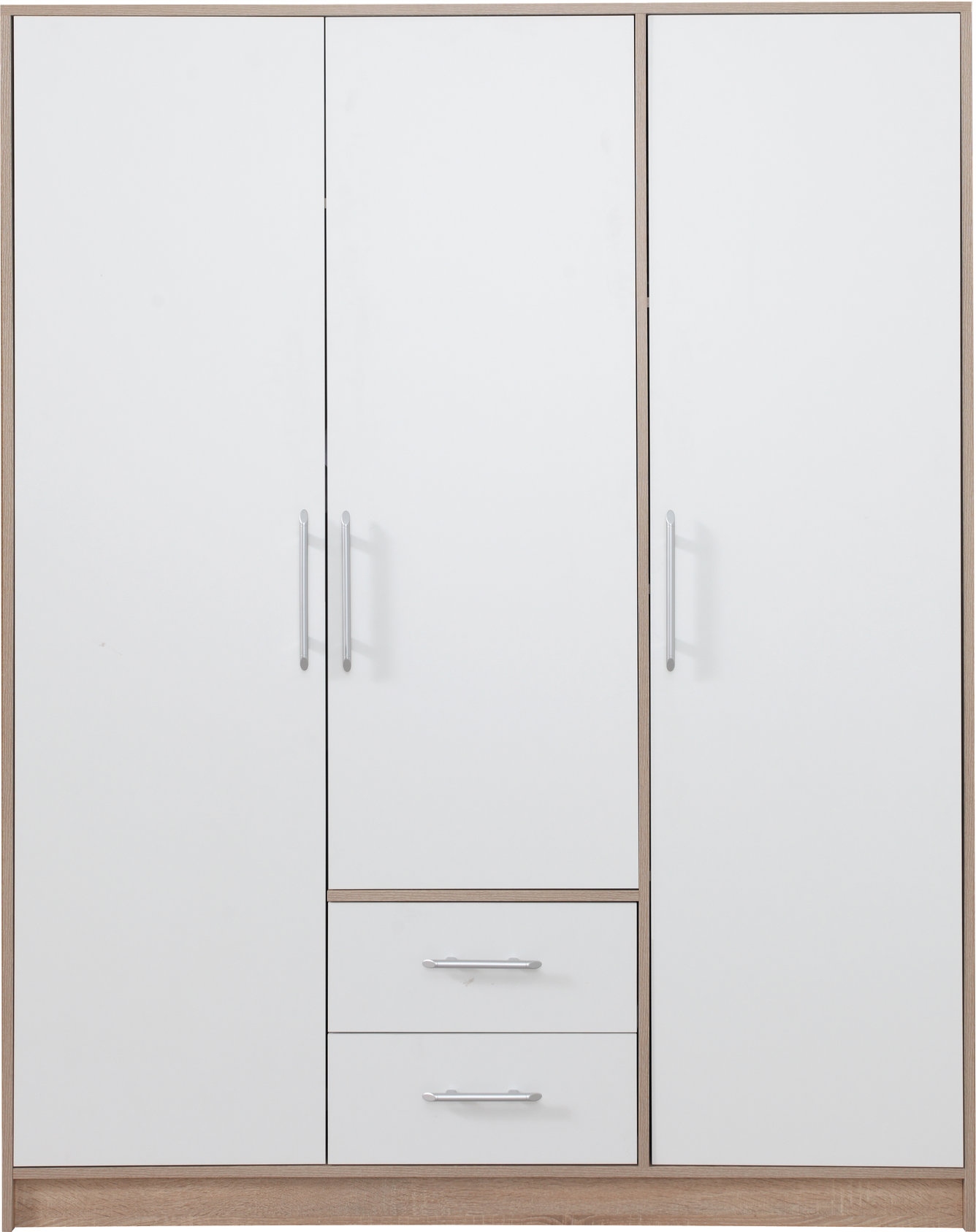 Skříň třídveřová Vano 150 cm Výklopné dveře Bílá