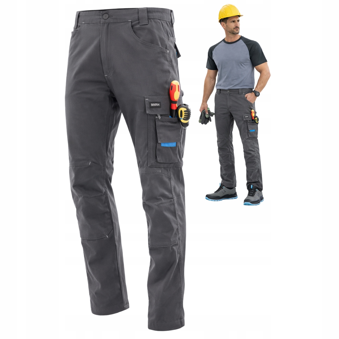 Elastické Pracovní kalhoty Bozp Stretch letní Do Práce pohodlné Lehké 56