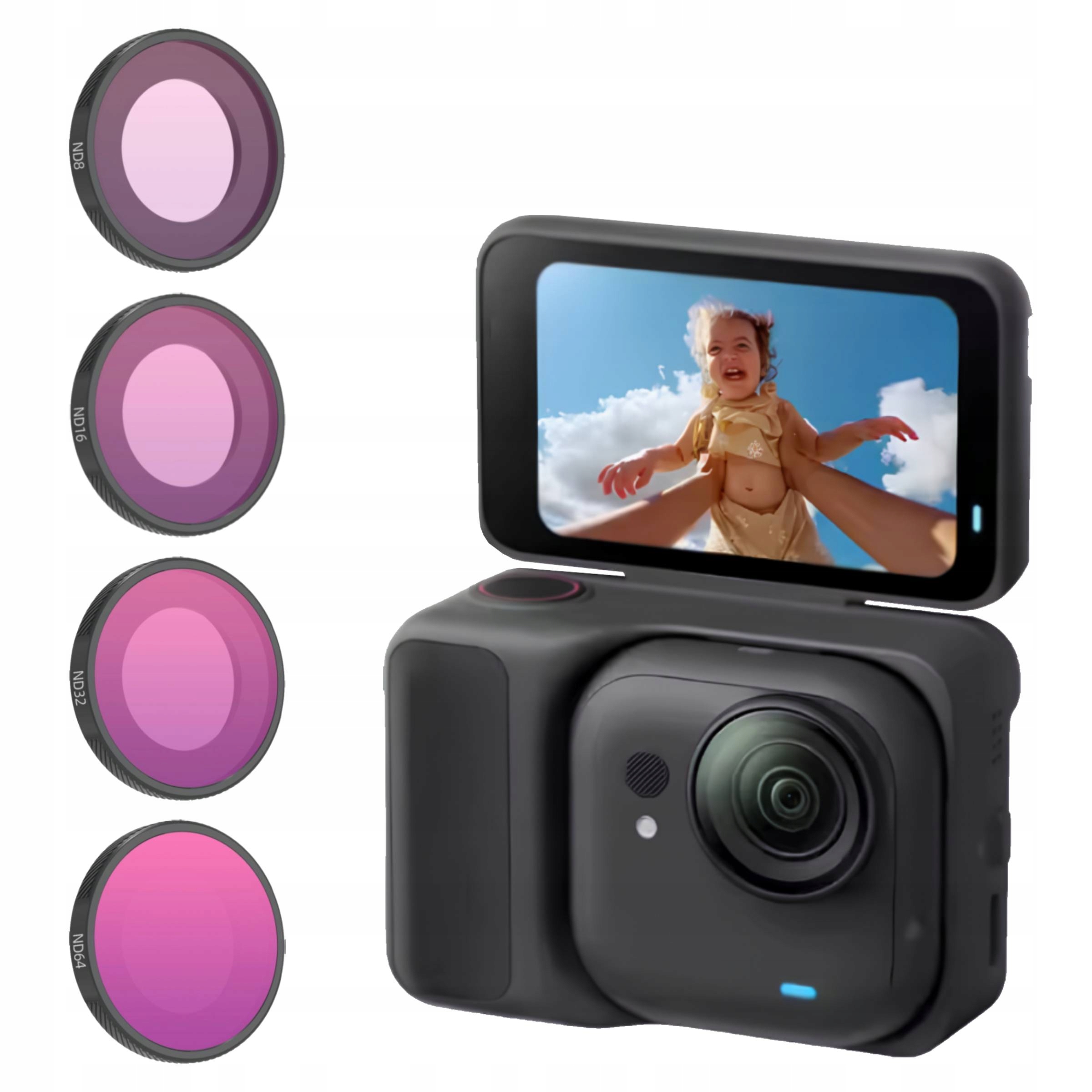 Sada 4 šedých filtrů pro kameru Insta360 Go Ultra ND8 ND16 ND32 ND64