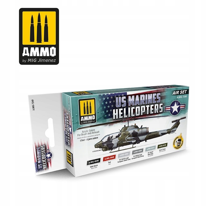 Ammo Mig 7249 Sada barev Us Helicopters Set