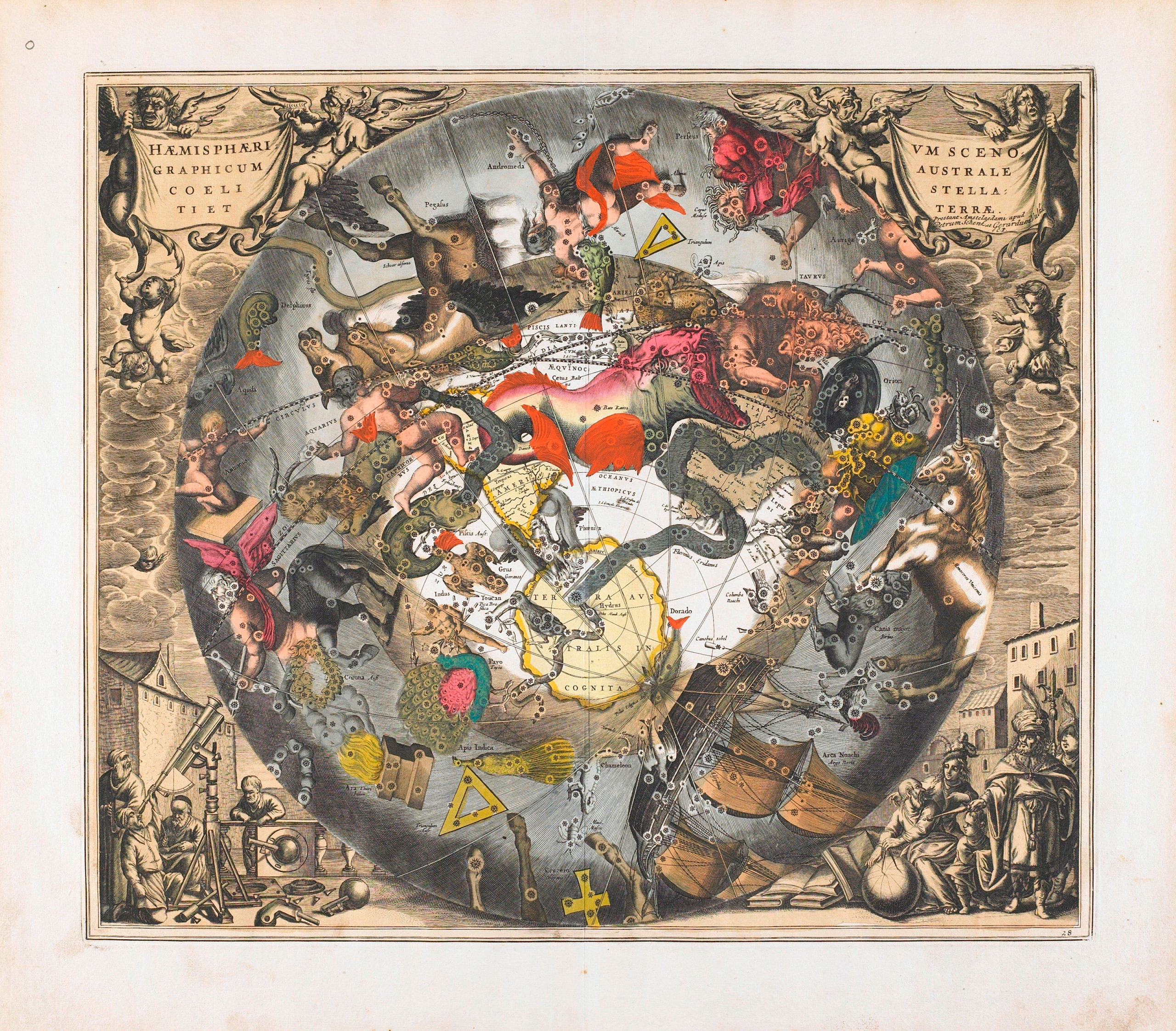 

Starożytna Mapa Astronomiczna Replika Plakat 60x70