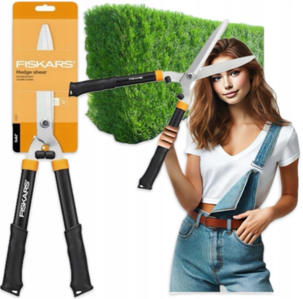 Nożyce Fiskars do Żywopłotu krzewów gałęzi sekator trawy Oryginalne ręczny