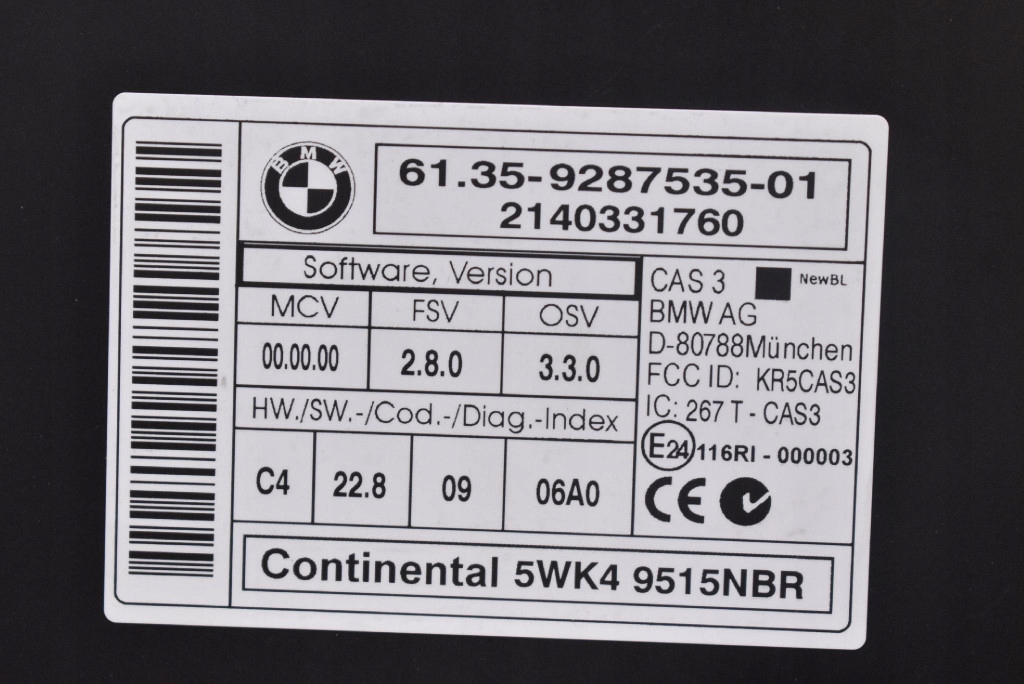 control unit module CAS 9287535 BMW X1 E84 2.0 D 184 KM XDRIVE LIFT 12-15