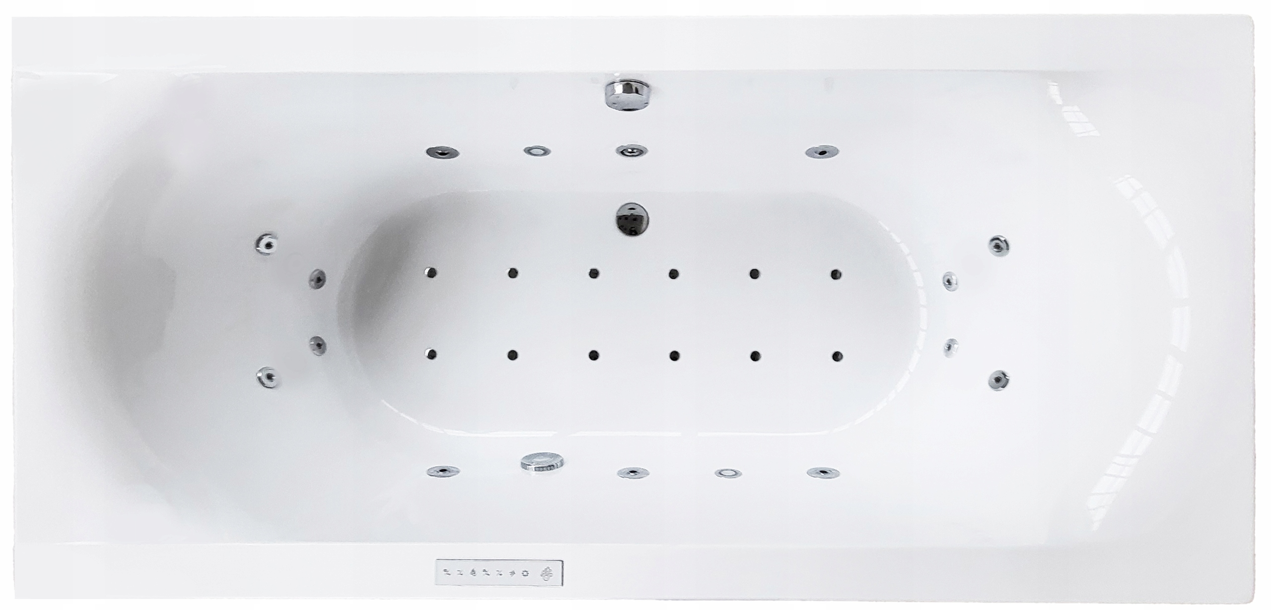 Velká obdélníková koupelnová akrylátová vířivá vana 180 x 80 cm