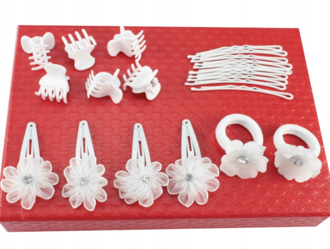 

Zestaw Ozdób Do Włosów Biały Komunia 22 sztuki 57k