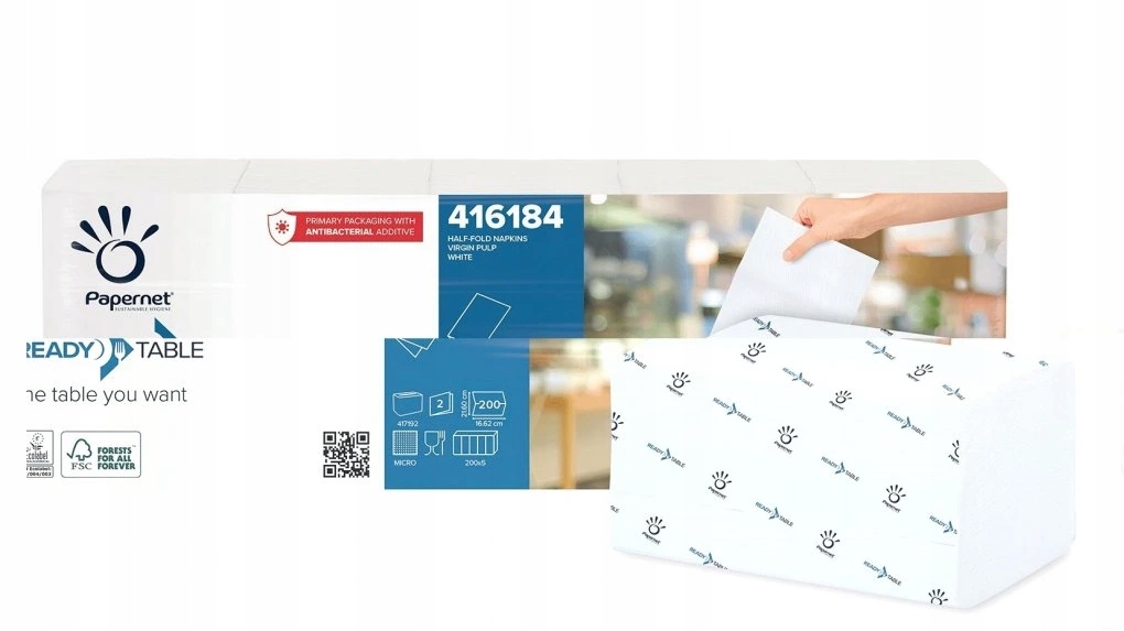 Ubrousky Papernet do zásobníku Interfold 1/2, 2 vrstvy, 8 x 1000 ks, bílá