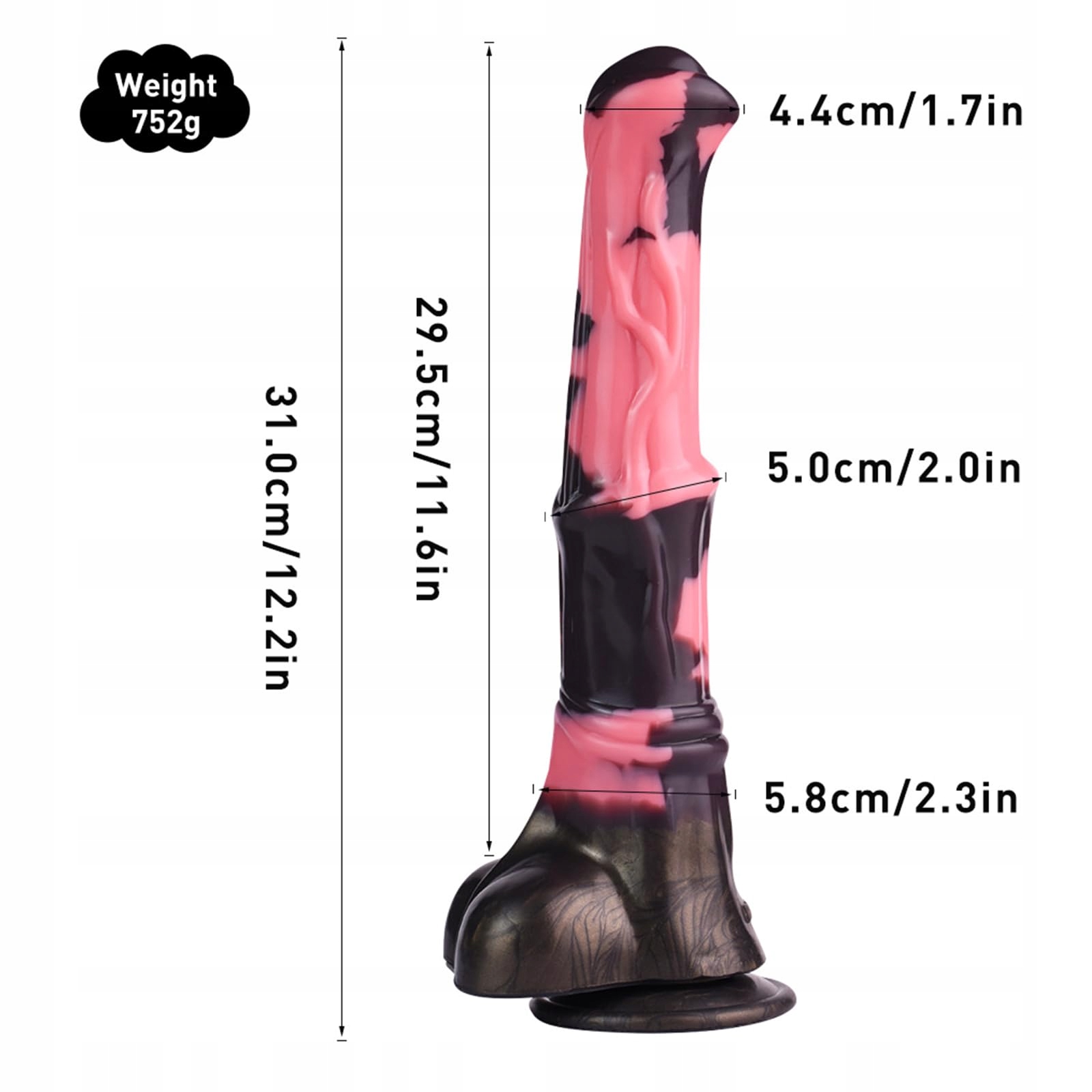 YOUXCLIAN Realistyczny Dildo Koński 31cm Silikonowy Z Funkcją Spermy — miniatura 2