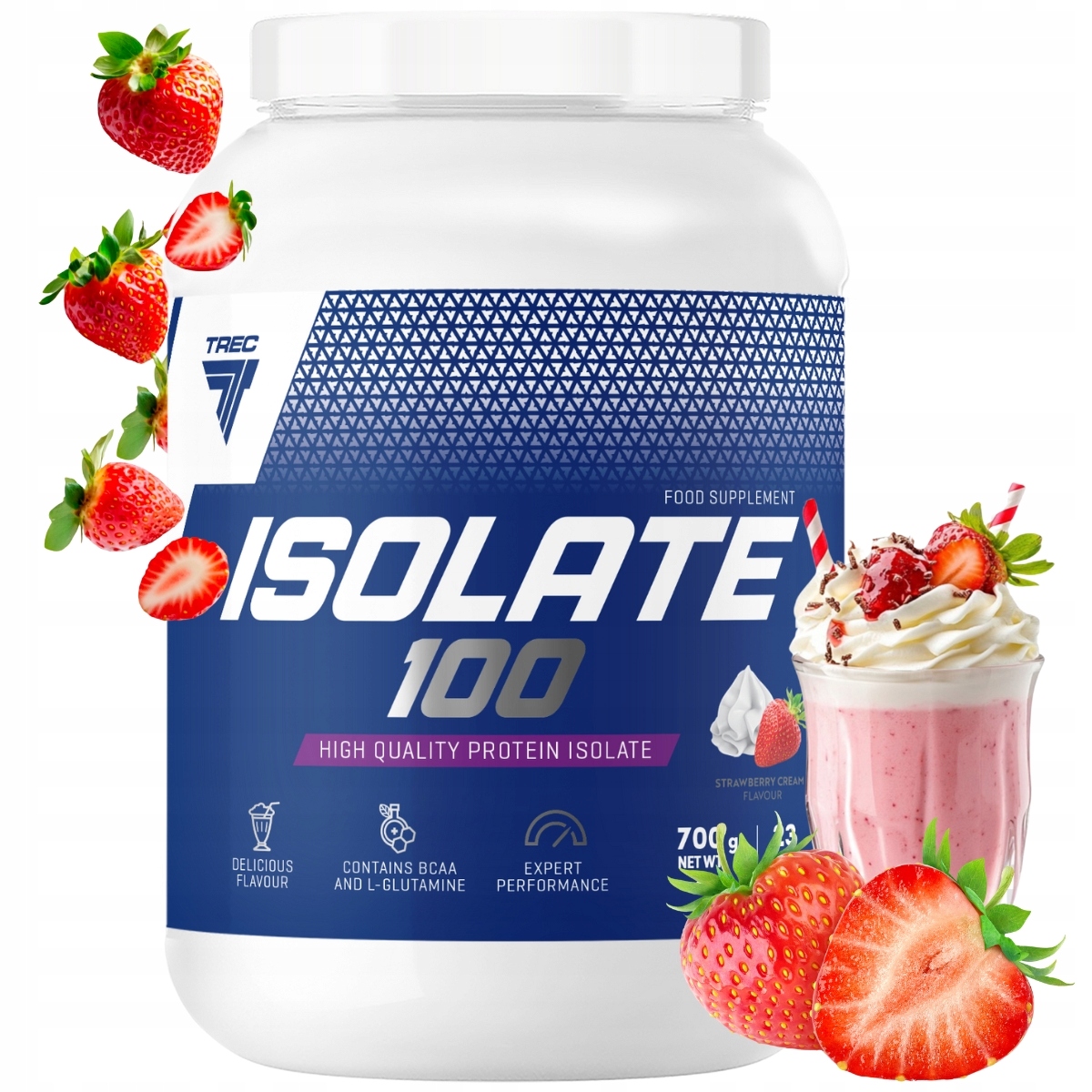 Trec Isolate 100 700g Wpi Proteinový Izolát Syrovátkový Jahodový