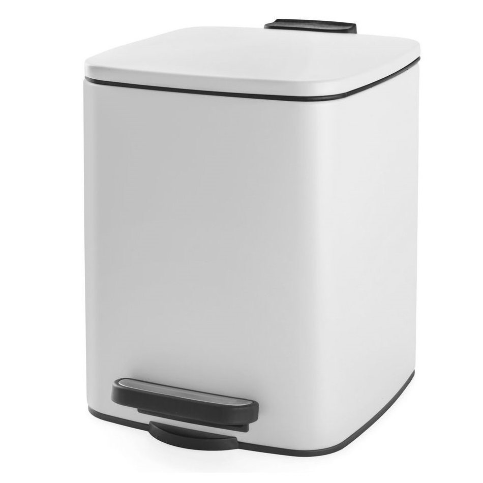 Koupelnový kancelářský koš na odpadky, 6 L, pomalu padající klapka