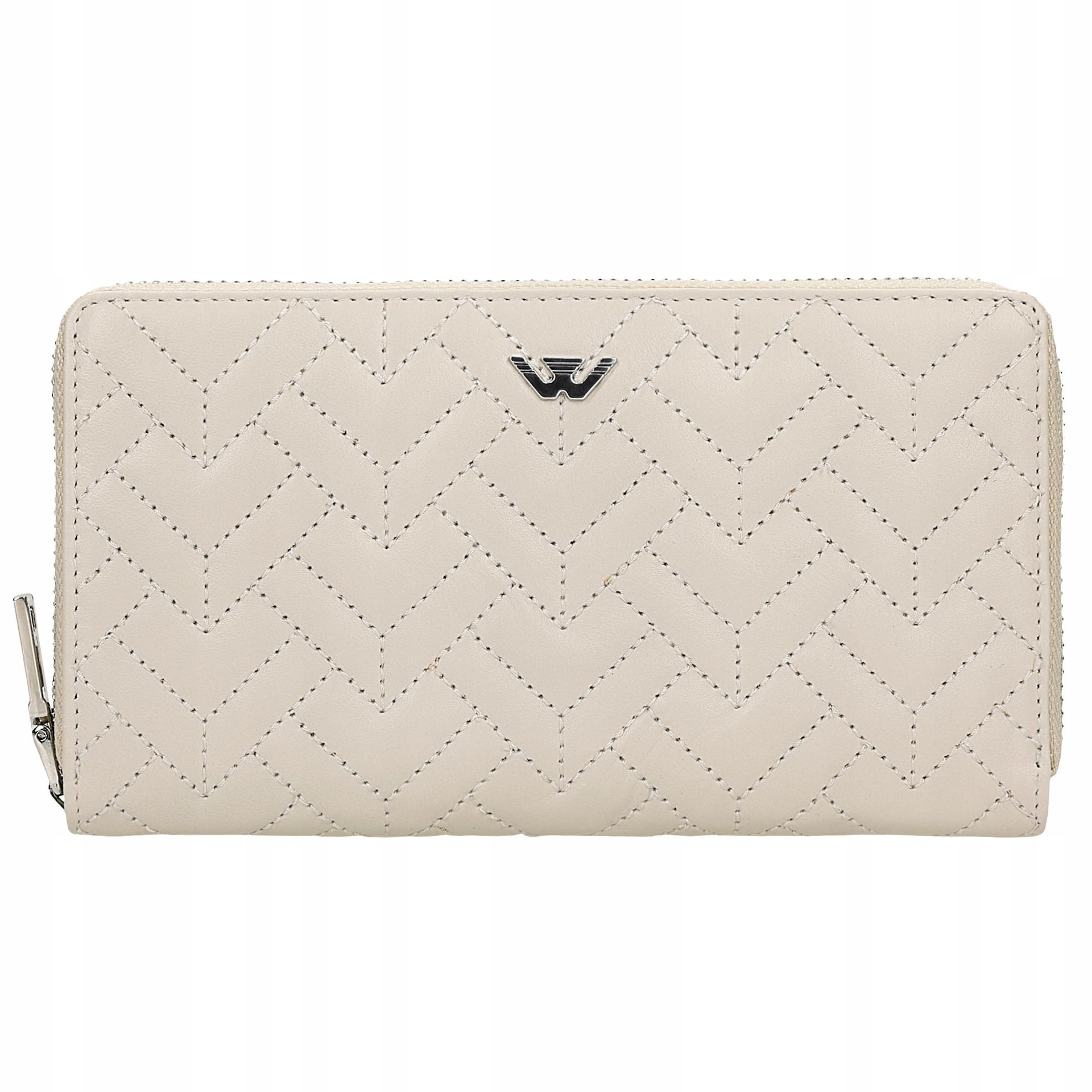 Dámská kožená peněženka prošívaná velká Pravá Kůže béžová Wojas