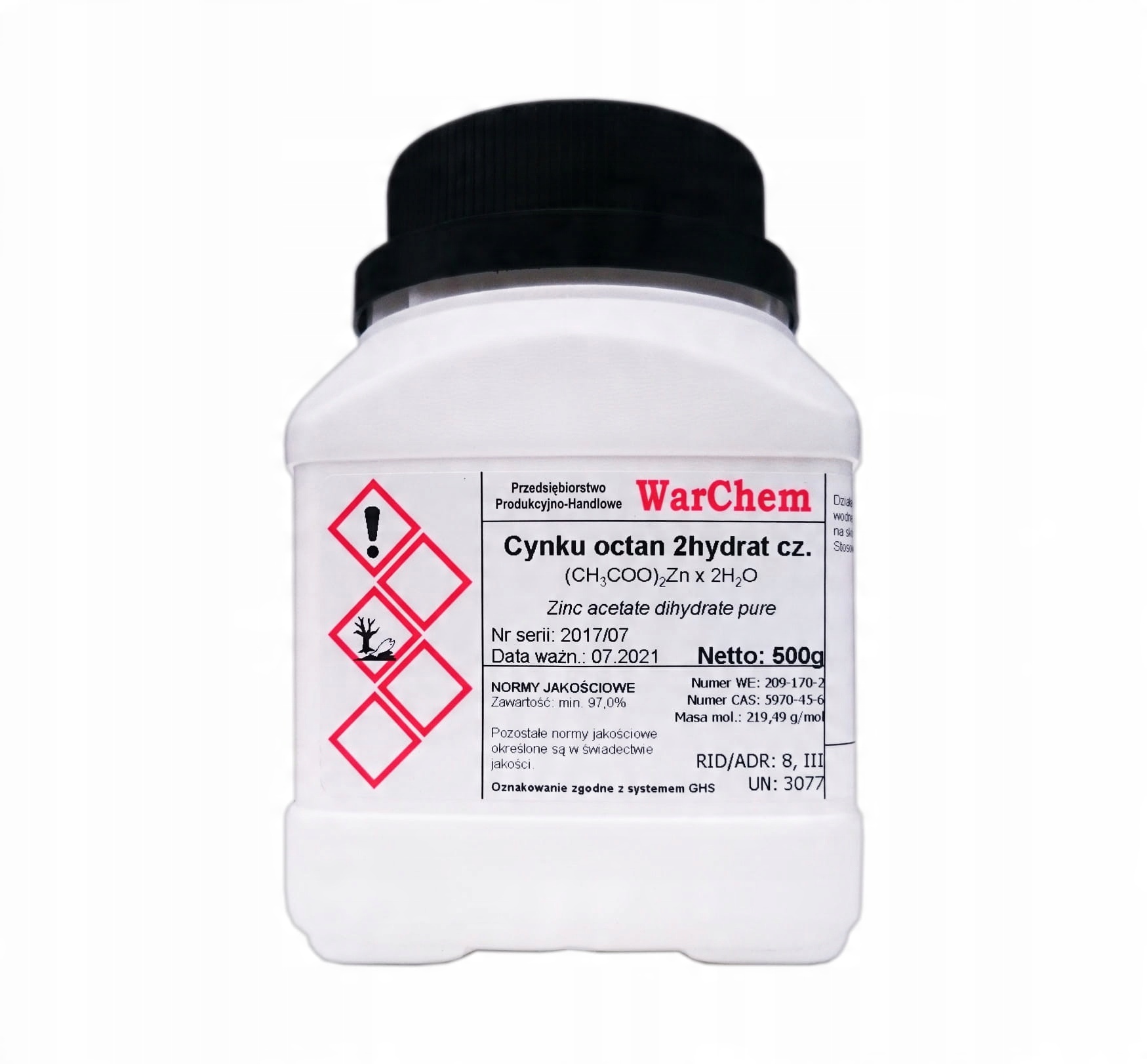 

Octan Cynku 2hydrat czysty 500g