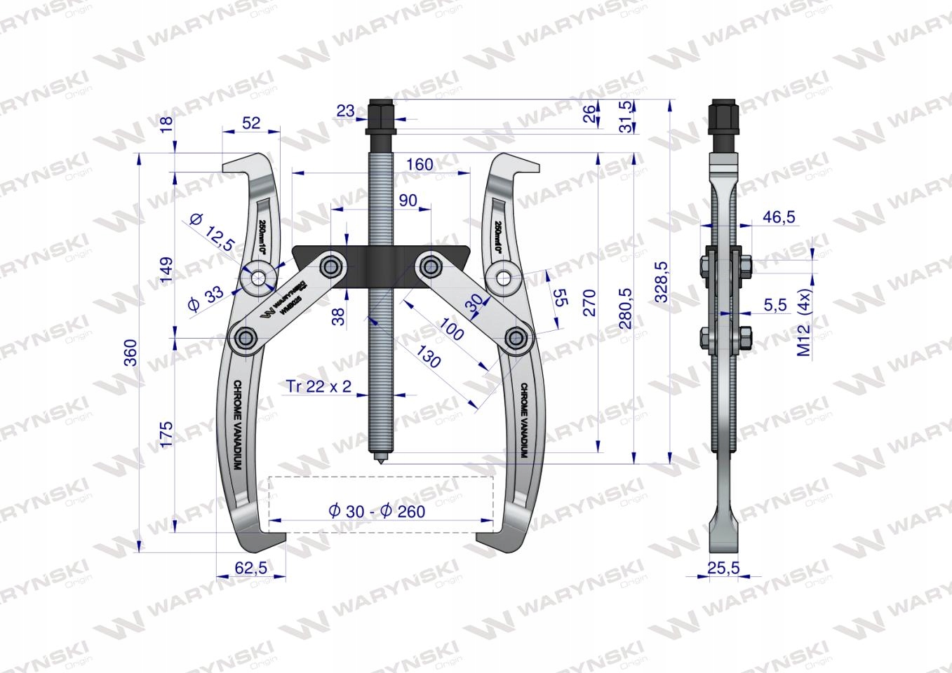 Sciagacz do lozysk dwuramienny typ S 30 260 War Producent code WMB025
